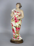 Fiorella Tuttodonna Floral Dress Busty Woman Ornament (Wine Glass) - FWG