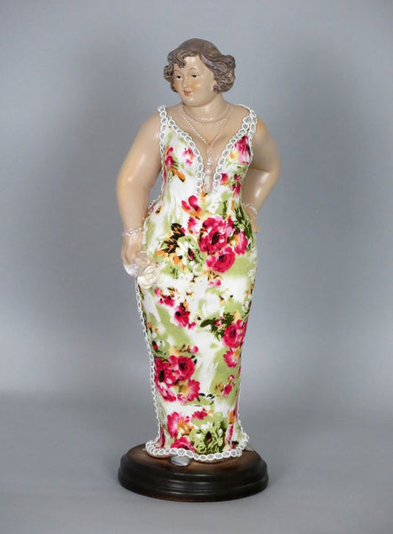 Fiorella Tuttodonna Floral Dress Busty Woman Ornament (White Rose) - FWWR
