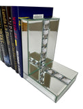 Mirrored Glass Prism Crystal Bookends & 6 Glitter Mirrror Coasters - CD187