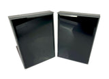 Black High Gloss Glass Prism Crystal Bookends & 6 Glitter Mirrror Coasters - CD186