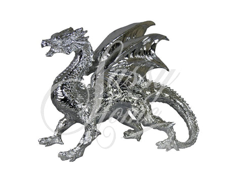 Small Silver Electroplated Dragon Ornament - JG009