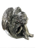 Sitting Silver Angel Ornament - JG030