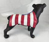 Black Staffordshire Bull Terrier with American Flag Ornament - JG055