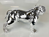 Large Electroplated Silver Posed Bulldog Ornament - JG058