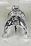 Large Electroplated Silver Posed Bulldog Ornament - JG058