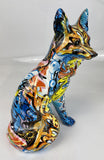 Multicolour Graffiti Fox Ornament - JG059