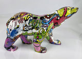 Green & Purple Graffiti Polar Bear Ornament - JG061