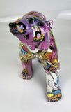 Green & Purple Graffiti Polar Bear Ornament - JG061