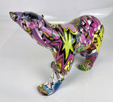 Green & Purple Graffiti Polar Bear Ornament - JG061