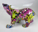 Green & Purple Graffiti Polar Bear Ornament - JG061