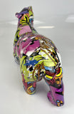 Green & Purple Graffiti Polar Bear Ornament - JG061