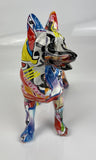 Multicolour Graffiti Alsatian / Wolf Ornament - JG062