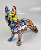 Multicolour Graffiti Alsatian / Wolf Ornament - JG062