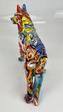 Multicolour Graffiti Alsatian / Wolf Ornament - JG062