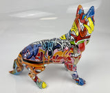 Multicolour Graffiti Alsatian / Wolf Ornament - JG062