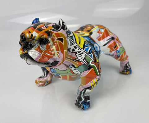 American Bulldog Multicolour Graffiti Ornament - JG067