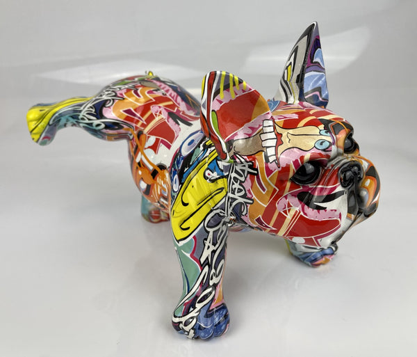 Peeing French Bulldog Multicolour Graffiti Ornament - JG068