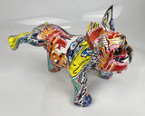 Peeing French Bulldog Multicolour Graffiti Ornament - JG068