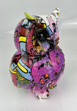 Owl Green Pink Purple Graffiti Ornament - JG069