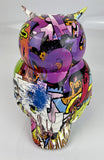 Owl Green Pink Purple Graffiti Ornament - JG069