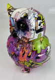 Owl Green Pink Purple Graffiti Ornament - JG069