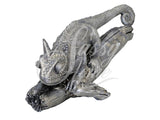 Silver Electroplated Chameleon on Log Ornament - NY009