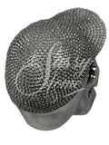 Silver Electroplated Skull in Baseball Cap Ornament - NY016