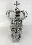 Silver Large Crown Fallen King Skull Ornament - NY054