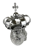 Silver Large Crown Fallen King Skull Ornament - NY054