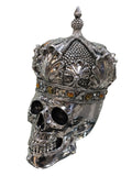 Silver Medium Crown Fallen Queen Skull Ornament - NY056