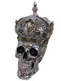 Silver Medium Crown Fallen Queen Skull Ornament - NY056