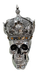 Silver Medium Crown Fallen Queen Skull Ornament - NY056