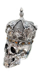 Silver Medium Crown Fallen Queen Skull Ornament - NY056
