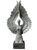 Silver Studded Mosaic Angel Wings Over Head Ornament - NY067