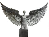 Silver Studded Mosaic Large Angel Spread Wings Ornament - NY068