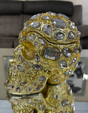 Crystal Jewel Encrusted Gold Skull Ornament - NY071