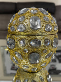 Crystal Jewel Encrusted Gold Skull Ornament - NY071