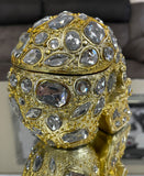 Crystal Jewel Encrusted Gold Skull Ornament - NY071