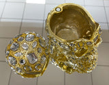 Crystal Jewel Encrusted Gold Skull Ornament - NY071