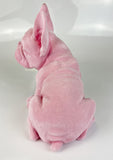 Baby Pink Flocked French Bulldog Ornament - NY072