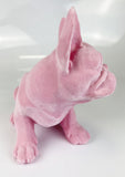 Baby Pink Flocked French Bulldog Ornament - NY072