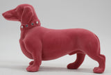 Hot Pink Flocked Dachshund Sausage Dog Ornament - NY073
