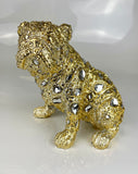 Crystal Jewel Encrusted Gold Bulldog Ornament - NY077