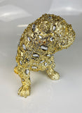 Crystal Jewel Encrusted Gold Bulldog Ornament - NY077
