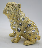 Crystal Jewel Encrusted Gold Bulldog Ornament - NY077