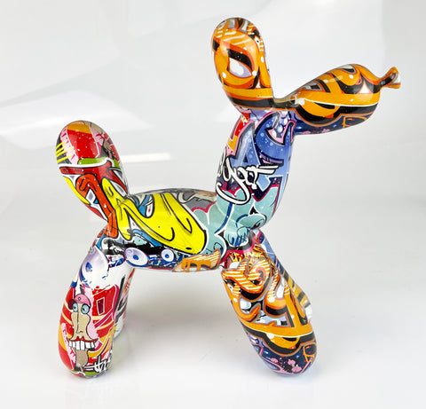 Multicolour Graffiti Balloon Party Dog Ornament - NY081