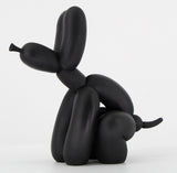 Small Matt Black Pooping Party Balloon Dog Ornament - NY088