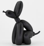 Large Matt Black Pooping Party Balloon Dog Ornament - NY089