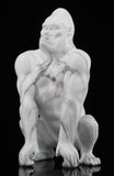 Grey Marble Effect Posed Silver Back Gorilla Ornament - NY093