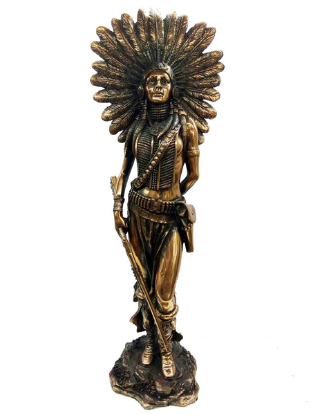 Copper Effect Female American Indian Ornament - QM044